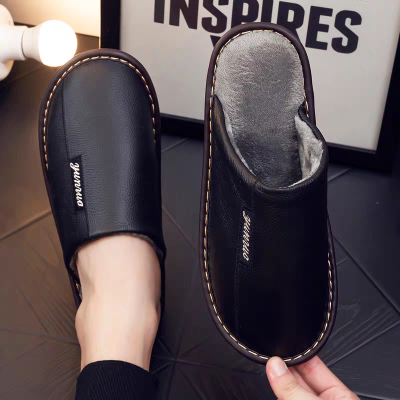 Mens fluffy online slippers