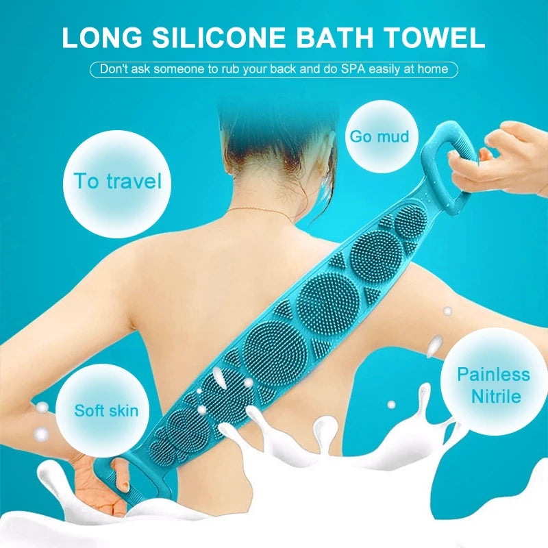 Silicone Back Scrubber Dual Side Shower Bath Exfoliating Strap Arzaan Pk