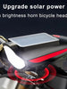 Solar Bicycle Headlight Rechargeable Bike Headlight with Horn Solar Power Waterproof