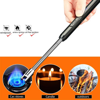 ARC Electric Lighter Windproof USB Rechargeable Long Twist Neck