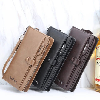 HENGSHENG Double Cardholder Long Wallet for Mobile