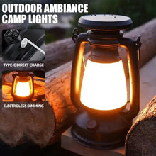 Portable Camping Lantern USB Rechargeable And Solar Energy Charging Waterproof Outdoor Hanging Emergency