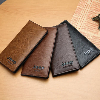 JEEP BULUO Men's Leather Wallet for mobile, cash & cards