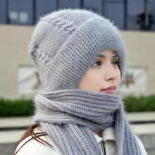 Integrated Ear Protection Windproof Cap Scarf, Winter Warm Knitted Hat Scarf