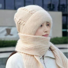 Integrated Ear Protection Windproof Cap Scarf, Winter Warm Knitted Hat Scarf