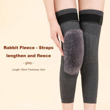 2 PCS Non-Slip Cashmere Wool Knee Pads Brace Leg Warmer with Strap Adjustable for Men & Women