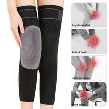 2 PCS Non-Slip Cashmere Wool Knee Pads Brace Leg Warmer with Strap Adjustable for Men & Women