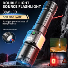 Long-range Tactical Torch High Power LED Flashlight Powerful COB Side Light Rechargeable Waterproof