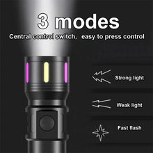 Powerful LED Flashlight Rechargeable Portable Torch White Laser Outdoor Light