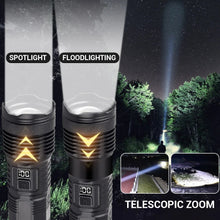 High-Brightness Flashlight Rechargeable Telescopic Zoom Flashlight Outdoor Camping Spotlight Flashlight