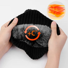 Men's Winter Velvet Beanie Hat with Earflaps Knit