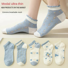 5 Pairs New Fashion Floral Print Low Cut Ankle Cute Summer Breathable Socks