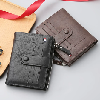 Baellerry Business PU Leather Wallet Coin Zipper