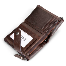 ARZ Brand Business Short Genuine Leather Wallet, Cardholder