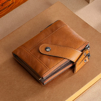 ARZ Brand Business Short Genuine Leather Wallet, Cardholder