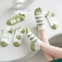 5 Pairs New Fashion Floral Print Low Cut Ankle Cute Summer Breathable Socks