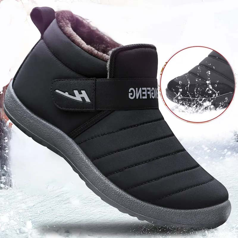 Men Warm Snow Boots Fur Lining Waterproof Shoes Casual Winter Furry Warm Boot