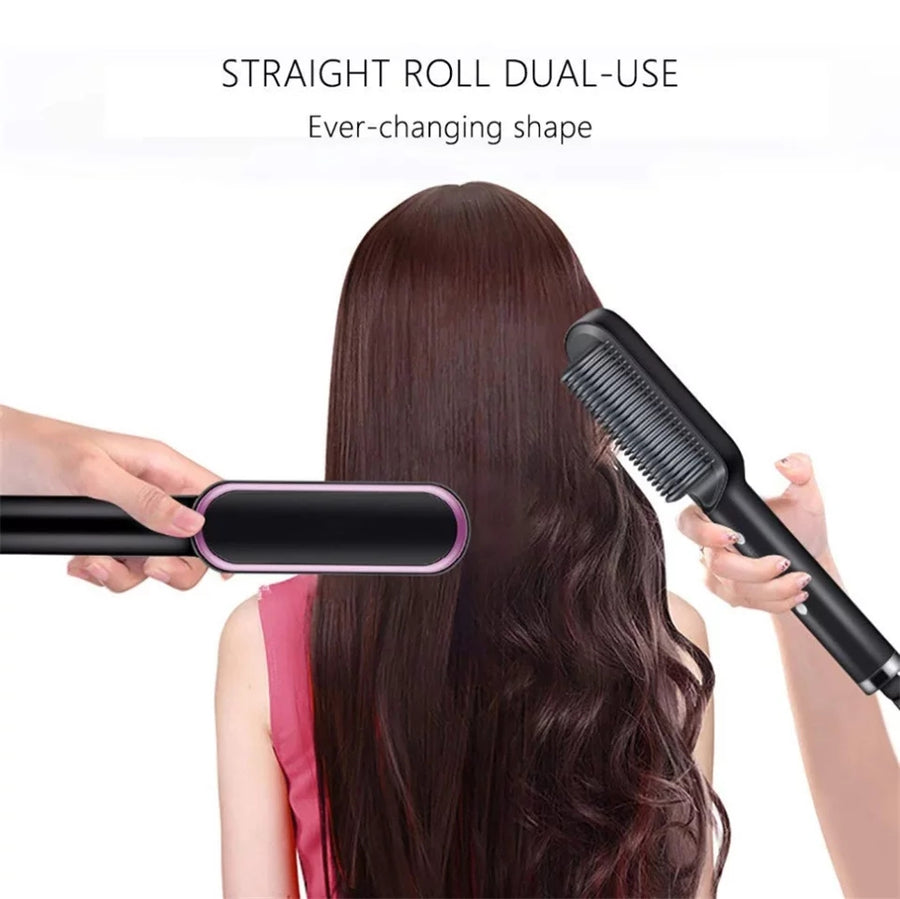 Hair Straightener Comb Fast Ceramic Heating Ionic Straightening Brush arzaan.pk