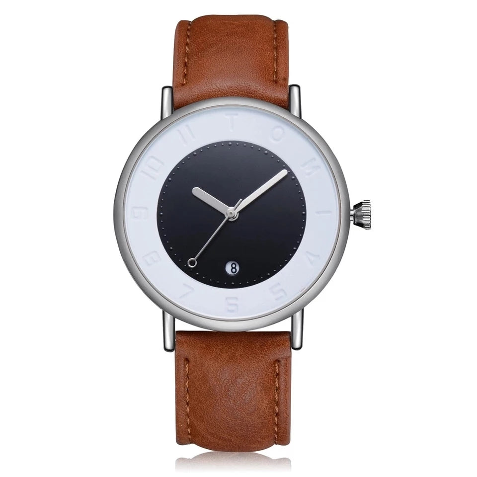 Tomi Brand Slim Luxury Leather Strap Wrist Watch TM107– arzaan.pk