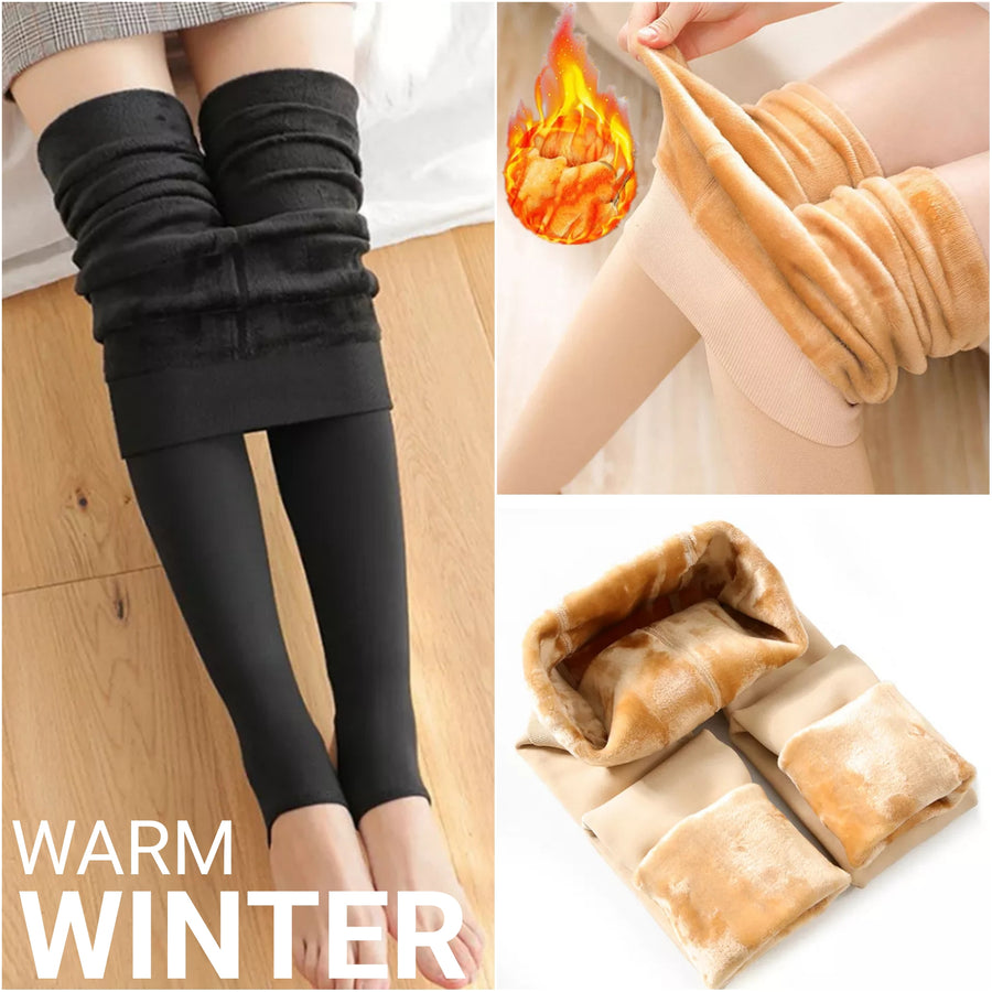 Cashmere Winter Warm Fleece Ladies Tights Free Size arzaan.pk